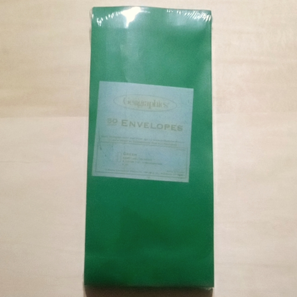 2/$15 Green #10 Envelopes 50 Ct Geographics